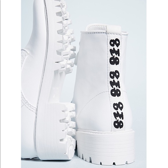 kendall and kylie white combat boots